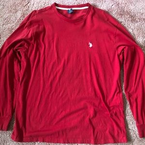 RED U.S. POLO ASSN. LONG SLEEVE TEE